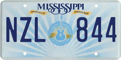 MS license plate NZL844