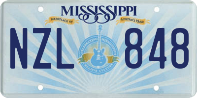 MS license plate NZL848
