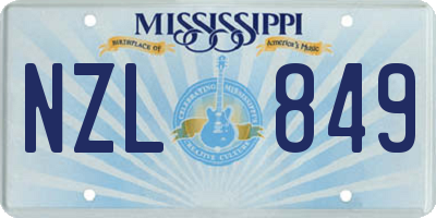 MS license plate NZL849