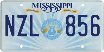 MS license plate NZL856