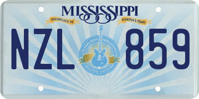 MS license plate NZL859