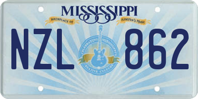 MS license plate NZL862
