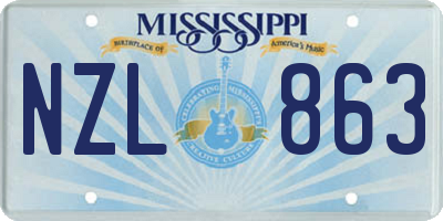 MS license plate NZL863