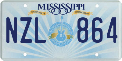 MS license plate NZL864