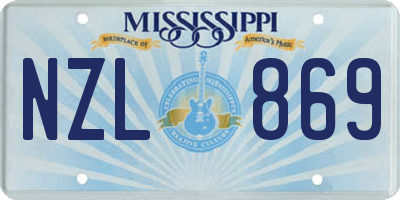 MS license plate NZL869