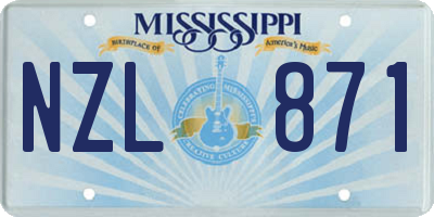 MS license plate NZL871