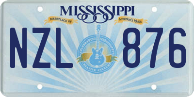 MS license plate NZL876