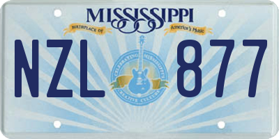 MS license plate NZL877