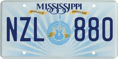 MS license plate NZL880