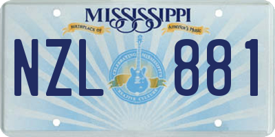 MS license plate NZL881