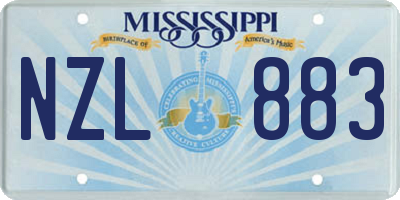 MS license plate NZL883