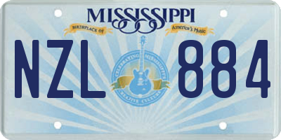 MS license plate NZL884