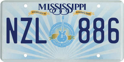 MS license plate NZL886