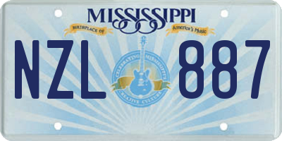 MS license plate NZL887