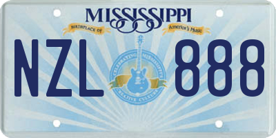 MS license plate NZL888