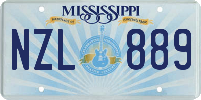 MS license plate NZL889