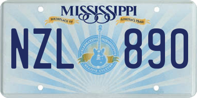 MS license plate NZL890