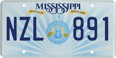 MS license plate NZL891