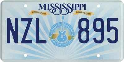 MS license plate NZL895