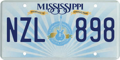 MS license plate NZL898
