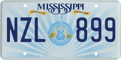 MS license plate NZL899