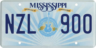 MS license plate NZL900