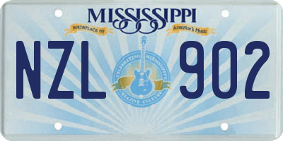 MS license plate NZL902