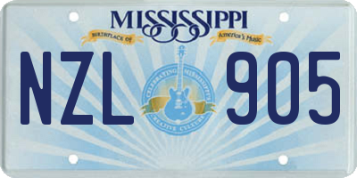 MS license plate NZL905