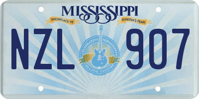MS license plate NZL907