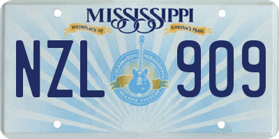 MS license plate NZL909