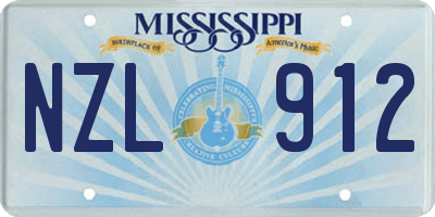 MS license plate NZL912