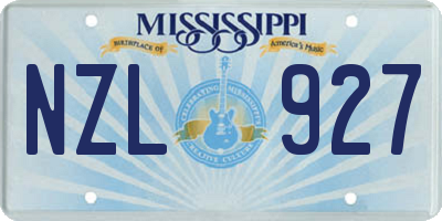 MS license plate NZL927