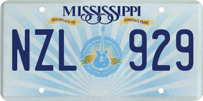 MS license plate NZL929
