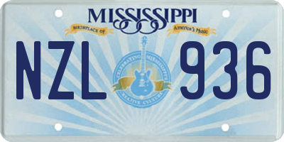 MS license plate NZL936