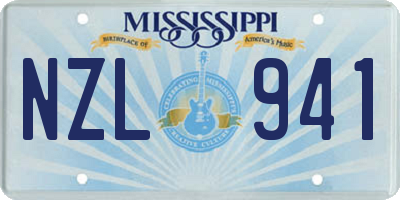 MS license plate NZL941