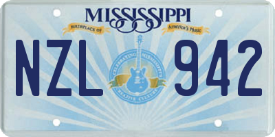 MS license plate NZL942