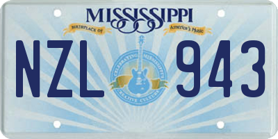 MS license plate NZL943