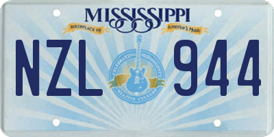 MS license plate NZL944