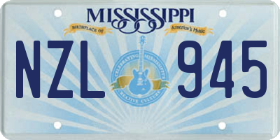 MS license plate NZL945