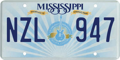 MS license plate NZL947
