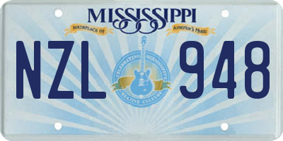 MS license plate NZL948
