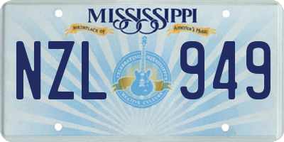 MS license plate NZL949