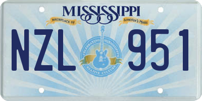 MS license plate NZL951
