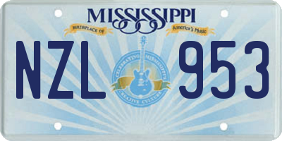 MS license plate NZL953
