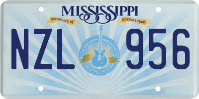 MS license plate NZL956