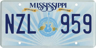 MS license plate NZL959