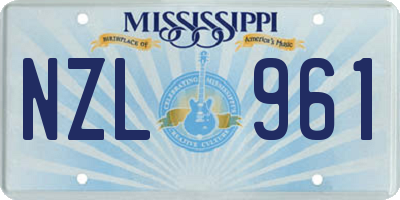 MS license plate NZL961