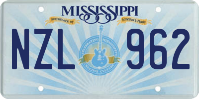 MS license plate NZL962