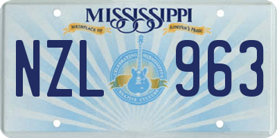 MS license plate NZL963