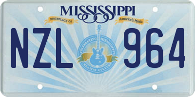 MS license plate NZL964